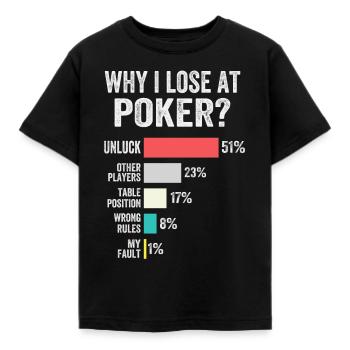 Poker Enthusiast Poker Chips Card Games - Kids' T-Shirt - black - Front - AI Model Kid Female (0cm)