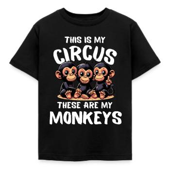 Mother's Day Monkey Chimp Mom Dad Family Funny - Kids' T-Shirt - black - Front - AI Model Kid Female (0cm)