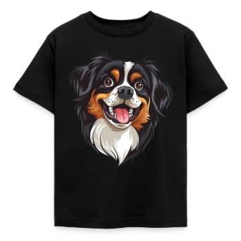 Épagneul tibétain | Épagneul tibétain | Illustration de dessin animé - T-shirt Enfant - noir - Devant - AI Model Kid Female (0cm)