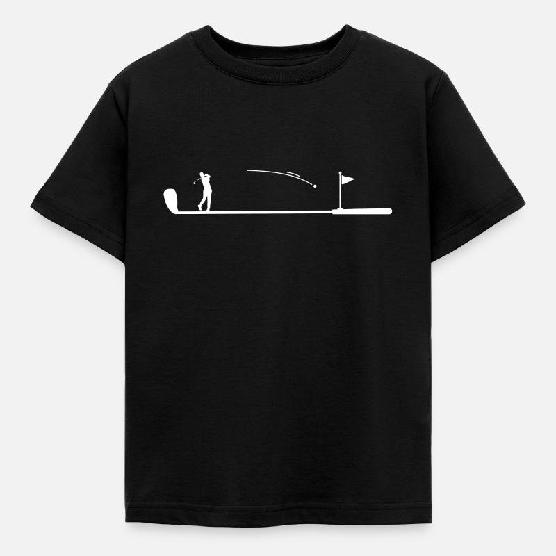 Golf Trendsport Abschlag Golfschläger Bahn - Kinder T-Shirt - Schwarz