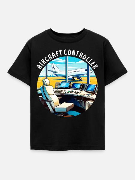 AIRCRAFT CONTROLLER - Kinder T-Shirt - Schwarz