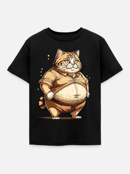 KATZE DICK - Kinder T-Shirt - Schwarz