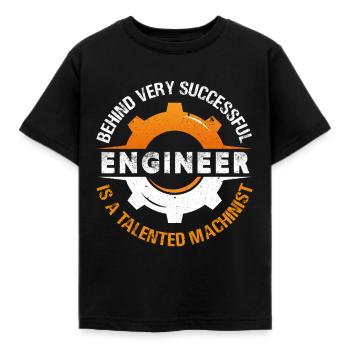 Behind Every Successful Engineer Is A Talented - Kids' T-Shirt - black - Front - AI Model Kid Female (0cm)