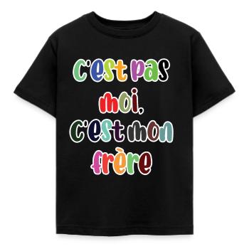 T-shirt enfant c'est pas moi c'est mon frère - T-shirt Enfant - noir - Devant - AI Model Kid Female (0cm)