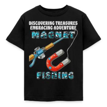 MAGNET FISHING - Kinder T-Shirt - Schwarz - Vorne - AI Model Kid Female (0cm)
