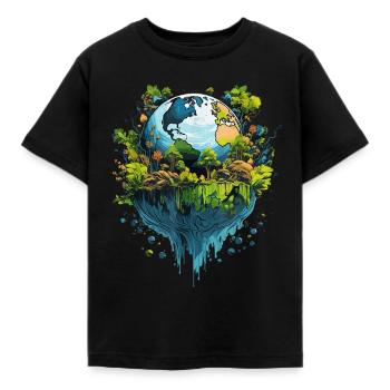 Respect Your Mother on Earth Day - Kids' T-Shirt - black - Front - AI Model Kid Female (0cm)