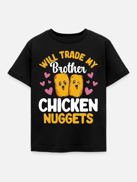 Chicken Nugget Liebhaber Chicken Nuggets - Kinder T-Shirt - Schwarz