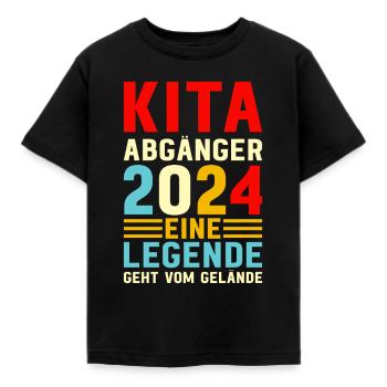 Une légende quitte le site Kita Absolvent - T-shirt Enfant - noir - Devant - AI Model Kid Female (0cm)