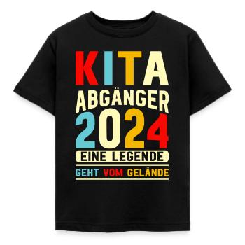 Une légende quitte le site Kita Absolvent - T-shirt Enfant - noir - Devant - AI Model Kid Female (0cm)