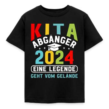 Une légende quitte le site Kita Absolvent - T-shirt Enfant - noir - Devant - AI Model Kid Female (0cm)