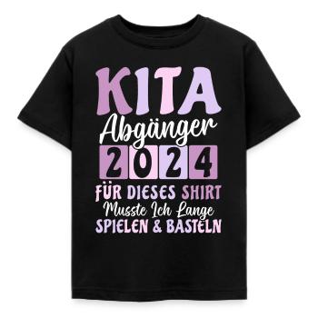 Para esta camiseta tuve que jugar y hacer manualidades durante mucho tiempo - Camiseta niño - negro - delante - AI Model Kid Female (0cm)