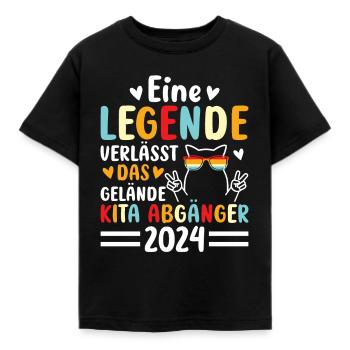 Eine Legende verlässt das Gelände Kita Abgänger - Kinder T-Shirt - Schwarz - Vorne - AI Model Kid Female (0cm)