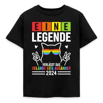 Eine Legende verlässt das Gelände Kita Abgänger - Kinder T-Shirt - Schwarz - Vorne - AI Model Kid Female (0cm)