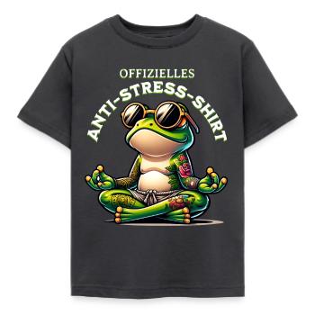 Méditation & Yoga Officiel Anti Stress - T-shirt Enfant - charbon - Devant - AI Model Kid Female (0cm)