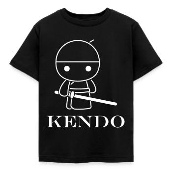 KENDO - Kinder T-Shirt - Schwarz - Vorne - AI Model Kid Female (0cm)