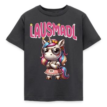 Tracht Damen Outfit Dirndl Ersatz Lausmadl - Kids' T-Shirt - dark grey - Front - AI Model Kid Female (0cm)