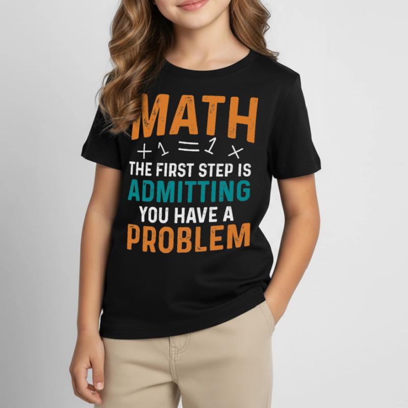 Math First Step is Admitting You Have a Problem Kids' T-Shirt