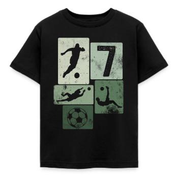 Geburtstag 7 Junge Sieben Fußball 7 Jahre Junge Fu - Kinder T-Shirt - Schwarz - Vorne - AI Model Kid Female (0cm)