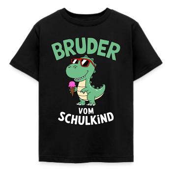 Cooler Dinosaurier Bruder von Schulkind 2025 - Kinder T-Shirt - Schwarz - Vorne - AI Model Kid Female (0cm)
