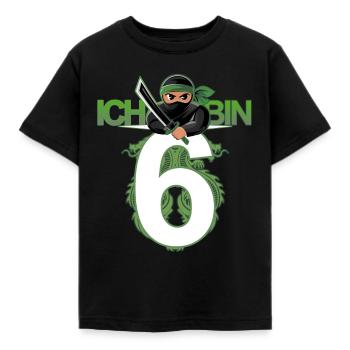 6. Geburtstag Ninja Kostüm 6 Jahre alt Junge - Kinder T-Shirt - Schwarz - Vorne - AI Model Kid Female (0cm)