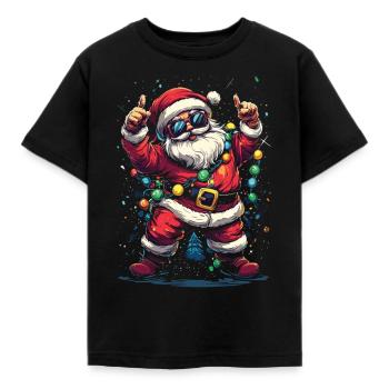 Vintage Weihnachtsmann Weihnachten X-Mas Vibes - Kinder T-Shirt - Schwarz - Vorne - AI Model Kid Female (0cm)