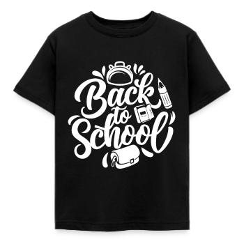 Back To School White - Kids' T-Shirt - black - Front - AI Model Kid Female (0cm)