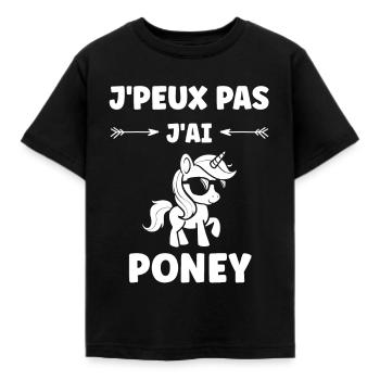 Humour poney - T-shirt Enfant - noir - Devant - AI Model Kid Female (0cm)