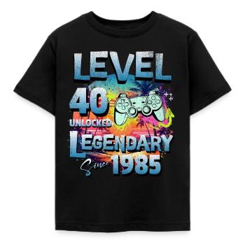 Level 40 Unlocked since 1982 Birthday - Kids' T-Shirt - black - Front - AI Model Kid Female (0cm)