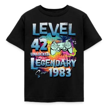 Level 42 Freigeschaltet seit 1982 Geburtstag - Kinder T-Shirt - Schwarz - Vorne - AI Model Kid Female (0cm)