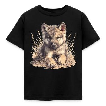 Loups Loup - T-shirt Enfant - noir - Devant - AI Model Kid Female (0cm)