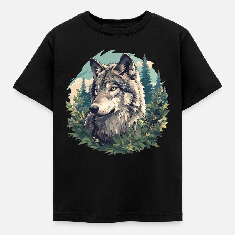 Ulve Ulv - Børne-T-shirt - sort