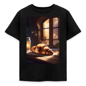Croissants - T-shirt Enfant - noir - Devant - AI Model Kid Female (0cm)