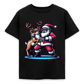 Le Père Noël danse à Noël drôle - T-shirt Enfant - noir - Devant - AI Model Kid Female (0cm)