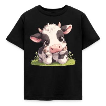 Kühe Kuh - Kinder T-Shirt - Schwarz - Vorne - AI Model Kid Female (0cm)