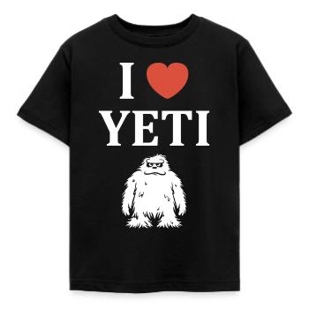 Yeti - Kinder T-Shirt - Schwarz - Vorne - AI Model Kid Female (0cm)