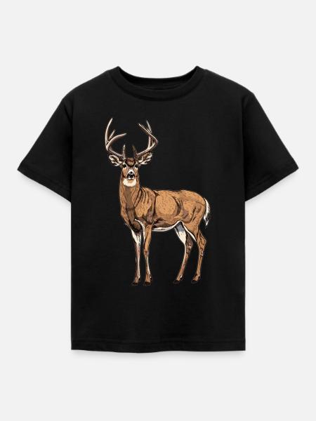 Hirsche Hirsch - Kinder T-Shirt - Schwarz