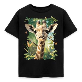 Giraffen Giraffe - Kinder T-Shirt - Schwarz - Vorne - AI Model Kid Female (0cm)