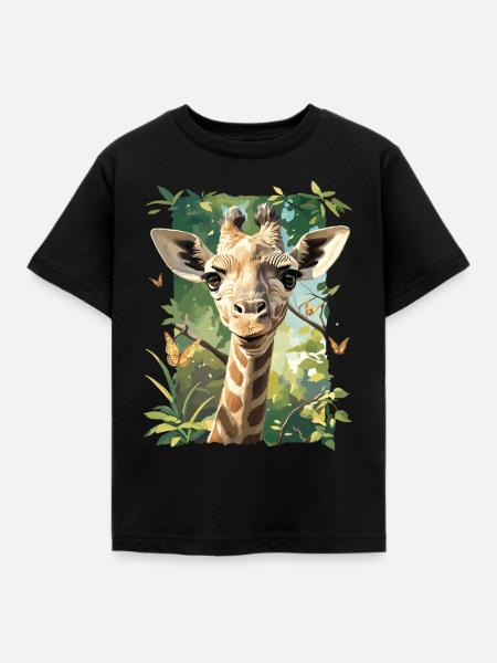 Giraffen Giraffe - Kinder T-Shirt - Schwarz