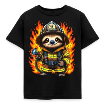 Paresseux de pompier - T-shirt Enfant - noir - Devant - AI Model Kid Female (0cm)