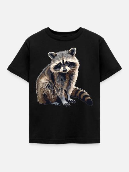 Waschbären Waschbär - Kinder T-Shirt - Schwarz