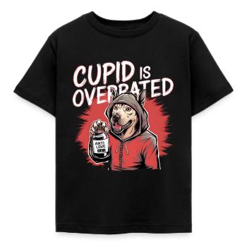 Single Valentine's Day Love Cupid Funny Saying - Kids' T-Shirt - black - Front - AI Model Kid Female (0cm)