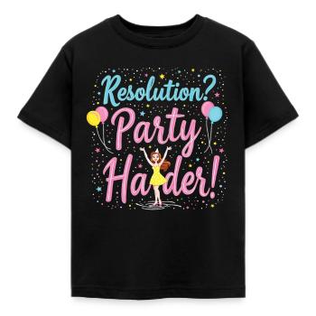 Conception de la fête de résolution - Motif amusant du réveillon du Nouvel An - T-shirt Enfant - noir - Devant - AI Model Kid Female (0cm)