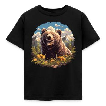 Grizzlis Ours grizzly - T-shirt Enfant - noir - Devant - AI Model Kid Female (0cm)
