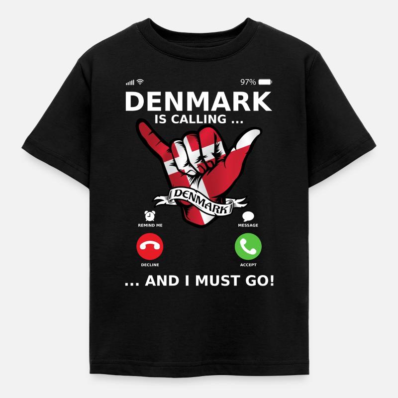 Denmark is calling and i must go - Kinder T-Shirt - Schwarz