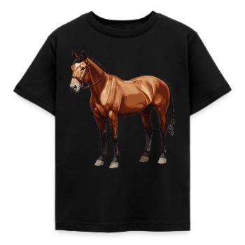 Heste Hest - Børne-T-shirt - sort - Foran - AI Model Kid Female (0cm)