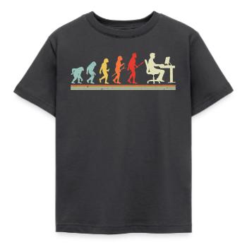 Evolution zum Computerprogrammierer - Kinder T-Shirt - Dunkelgrau - Vorne - AI Model Kid Female (0cm)