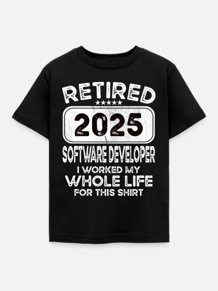 Retired Software developer 2025 - Kinder T-Shirt - Schwarz