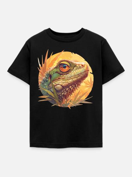Eidechsen Eidechse - Kinder T-Shirt - Schwarz