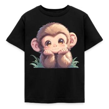Macaque Macaque - Kids' T-Shirt - black - Front - AI Model Kid Female (0cm)