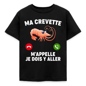 Humour Crevette Surnom Amour - T-shirt Enfant - noir - Devant - AI Model Kid Female (0cm)